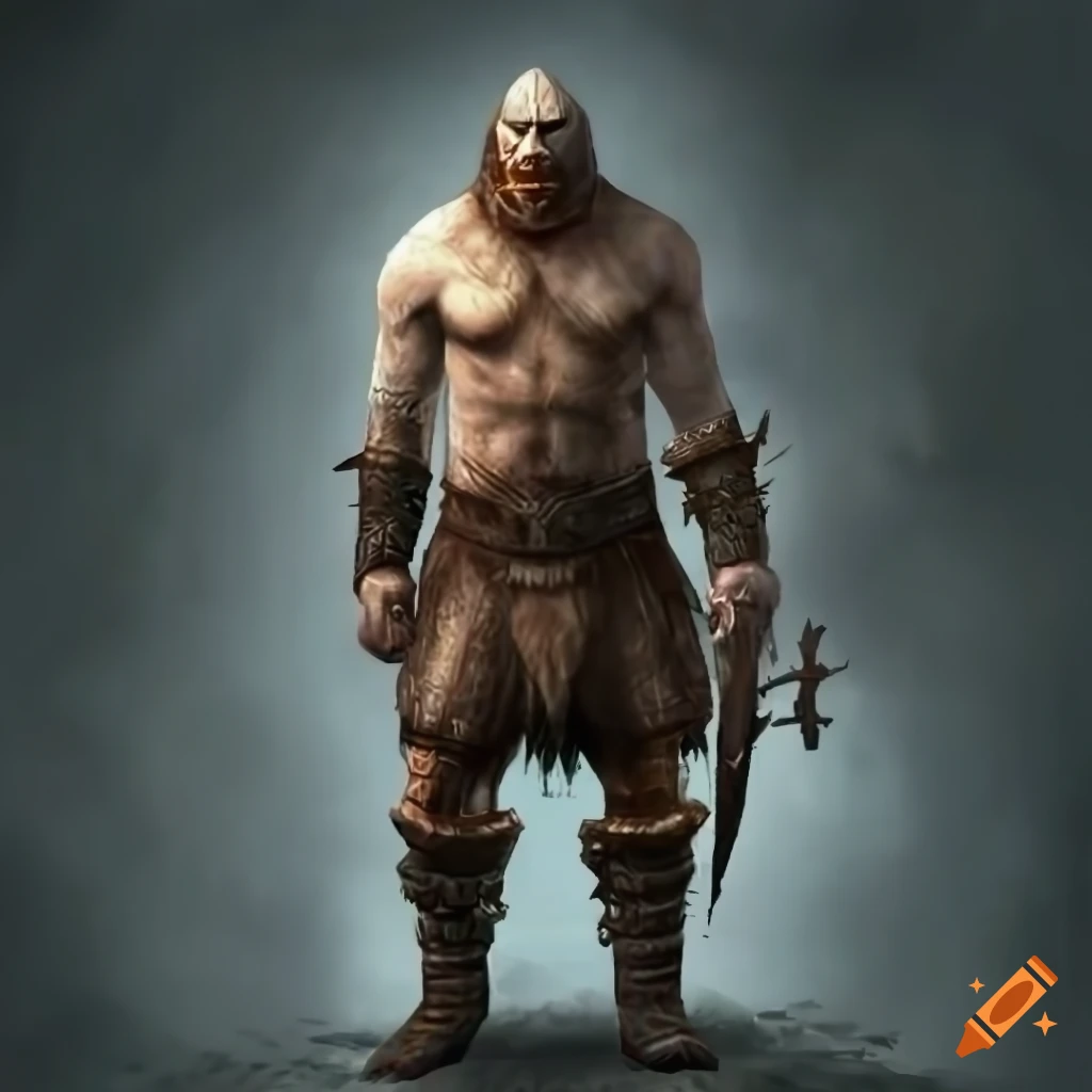 detailed illustration of a giant barbarian