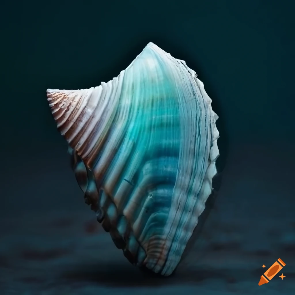 image of a realistic giant iridescent seashell