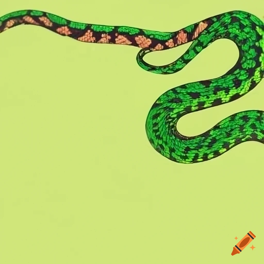 Green python on a white background on Craiyon