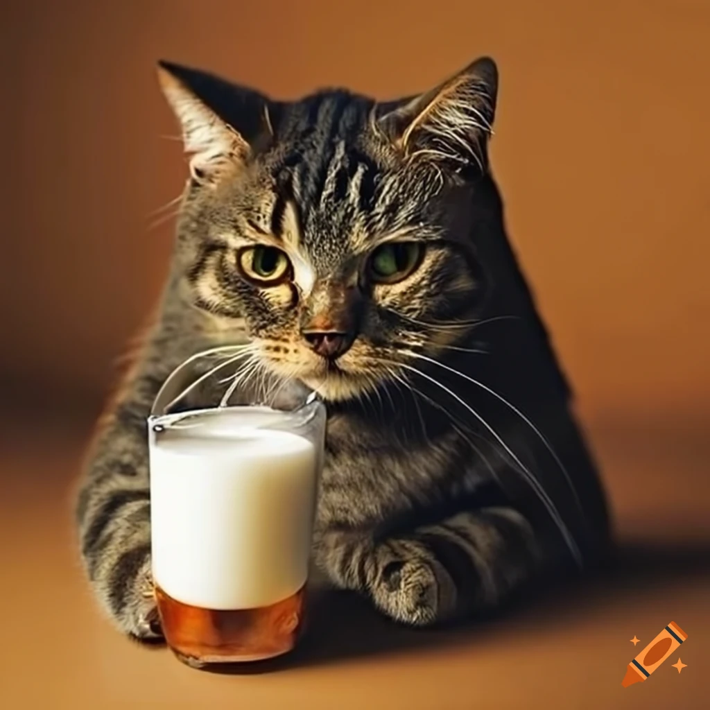 Cat Drinking Milk On Craiyon