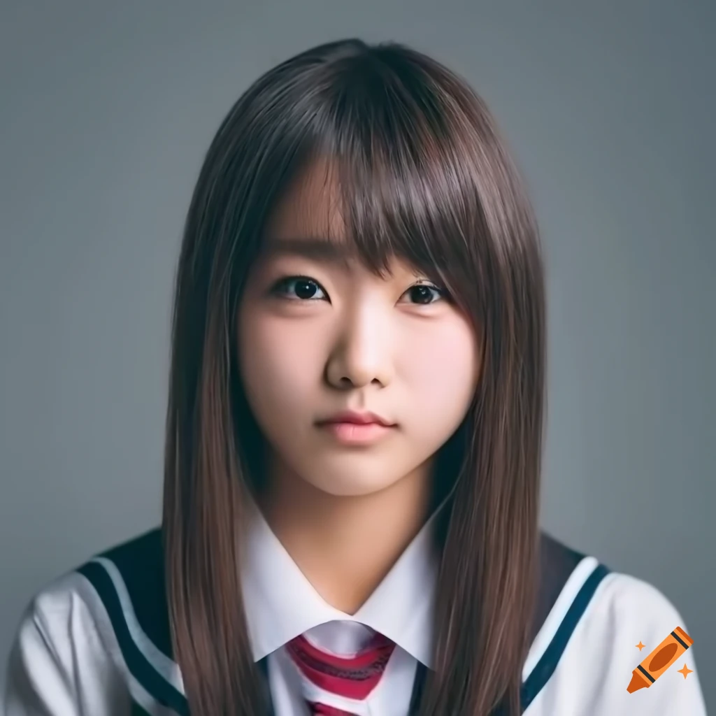 Portrait of a japanese girl in a summer school uniform on Craiyon