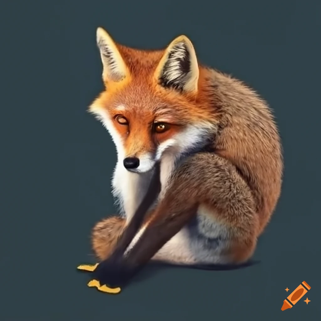funny image of a fox wearing socks