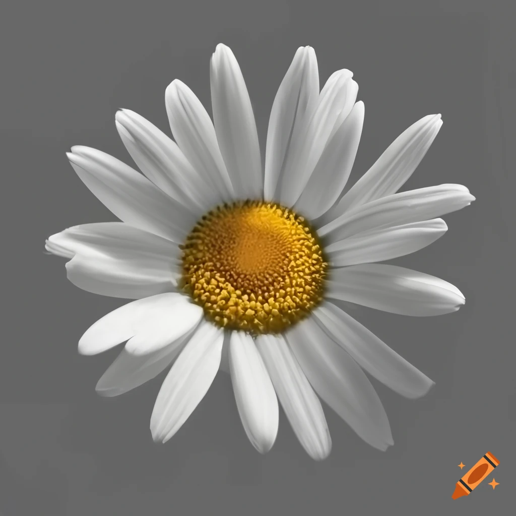 white daisy with shadow on transparent background