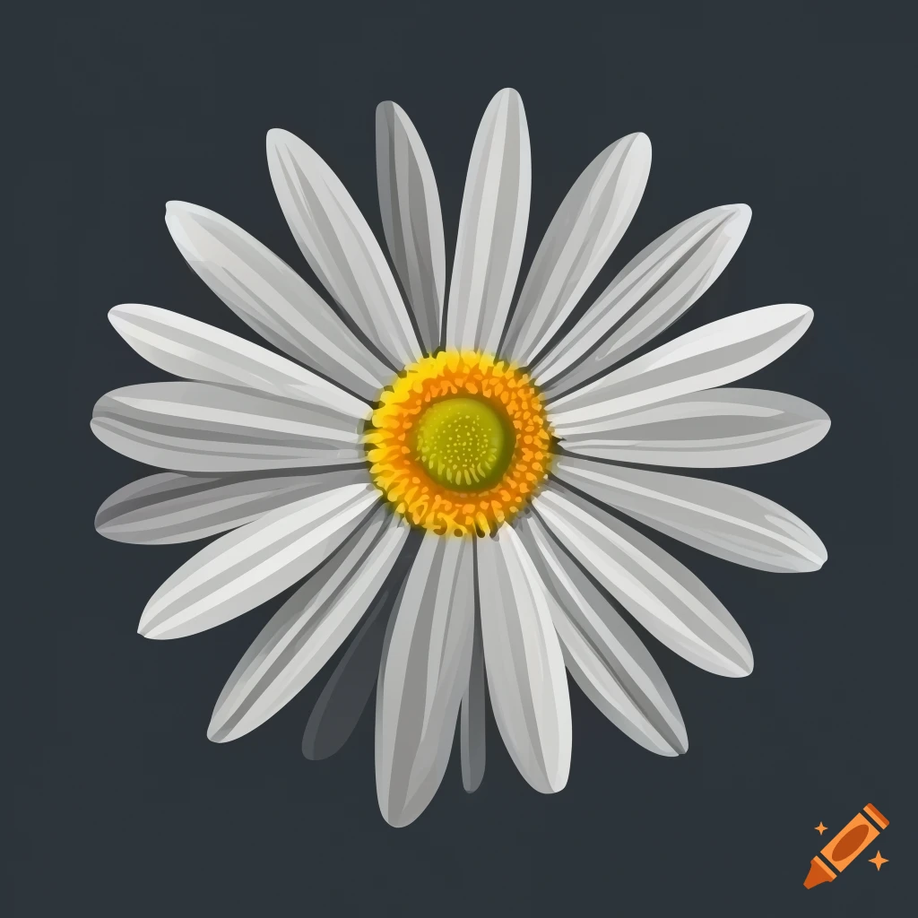 white daisy in vector art style