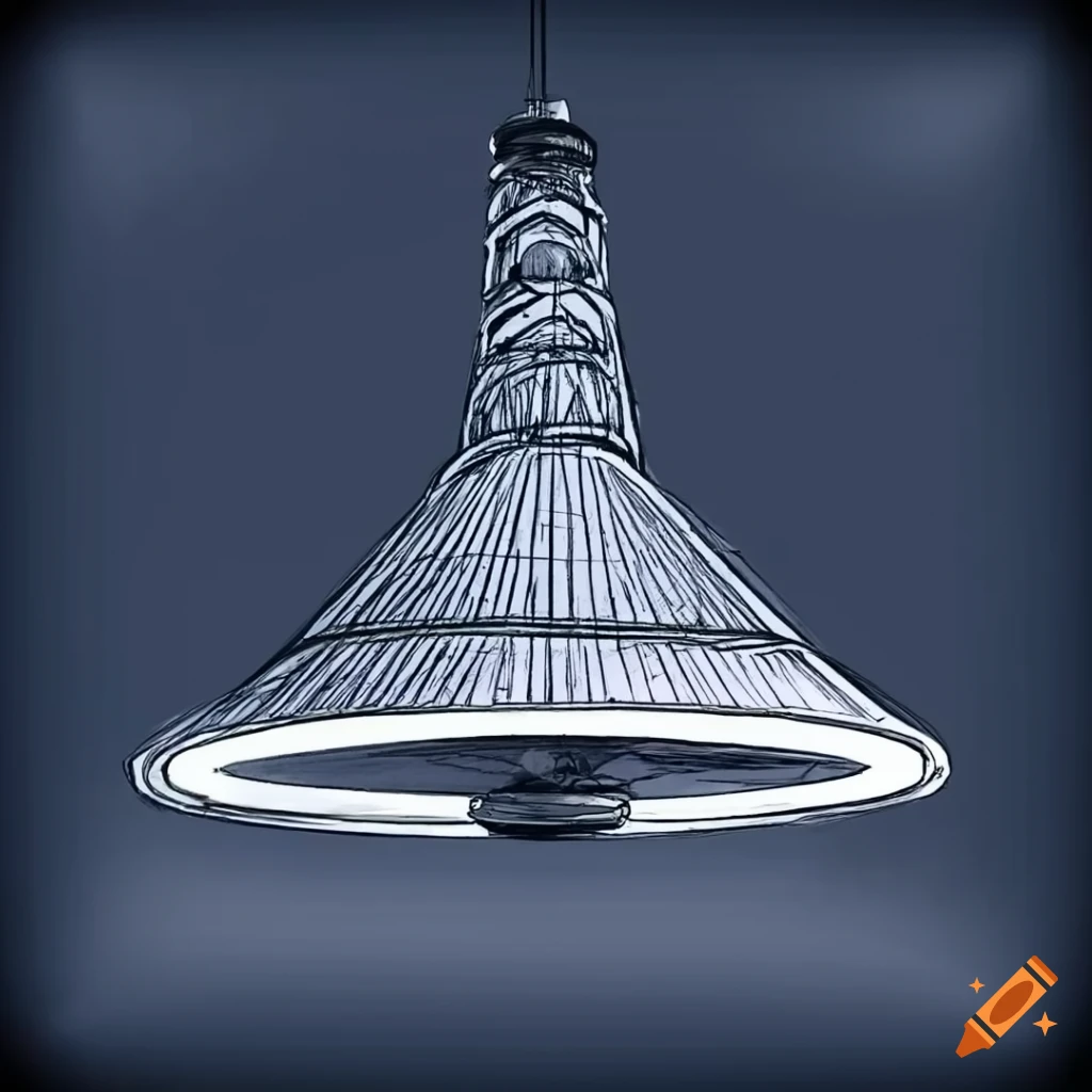 Sketch of a stage light fixture in a on Craiyon