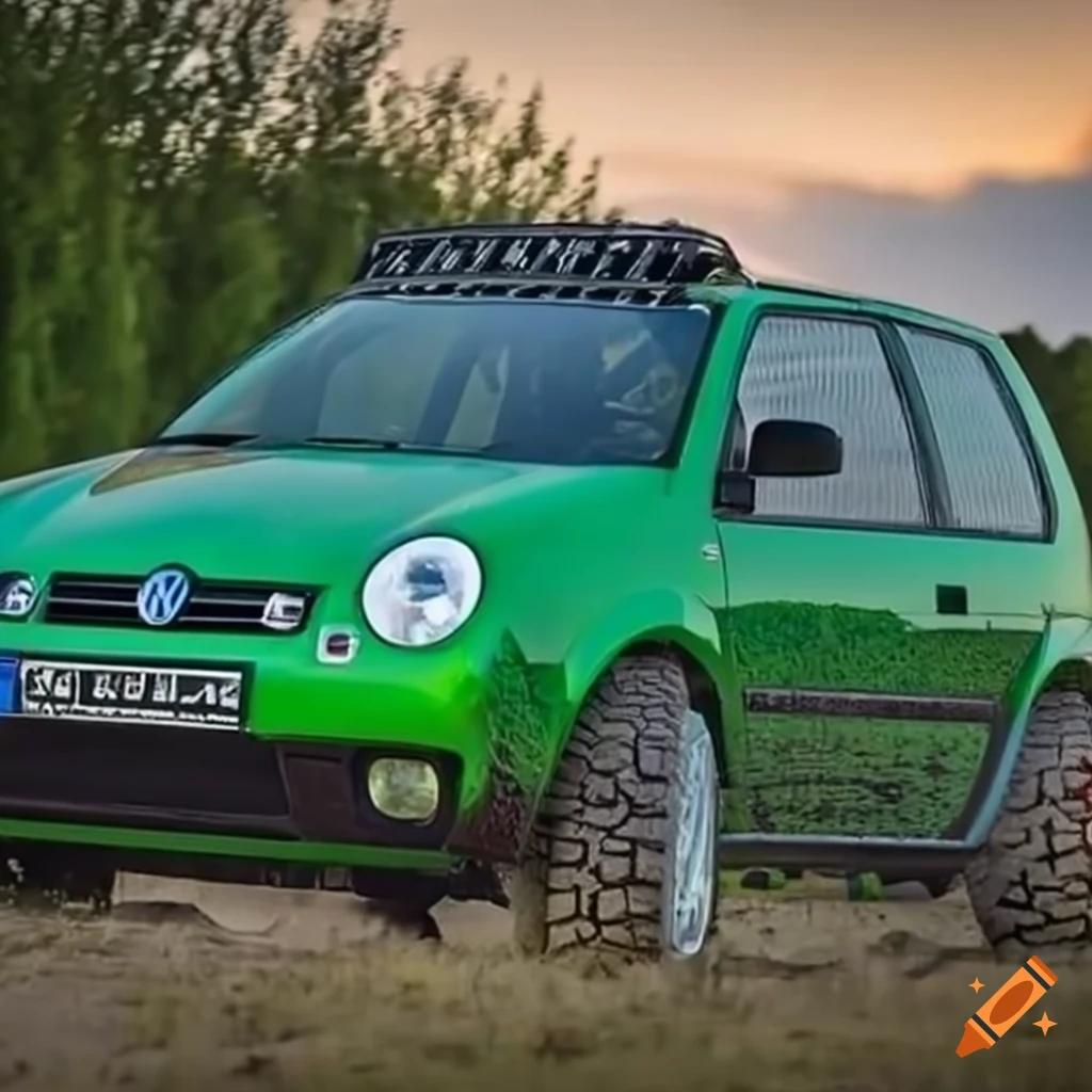 Modified green volkswagen lupo with dakar off-road-inspired design on  Craiyon