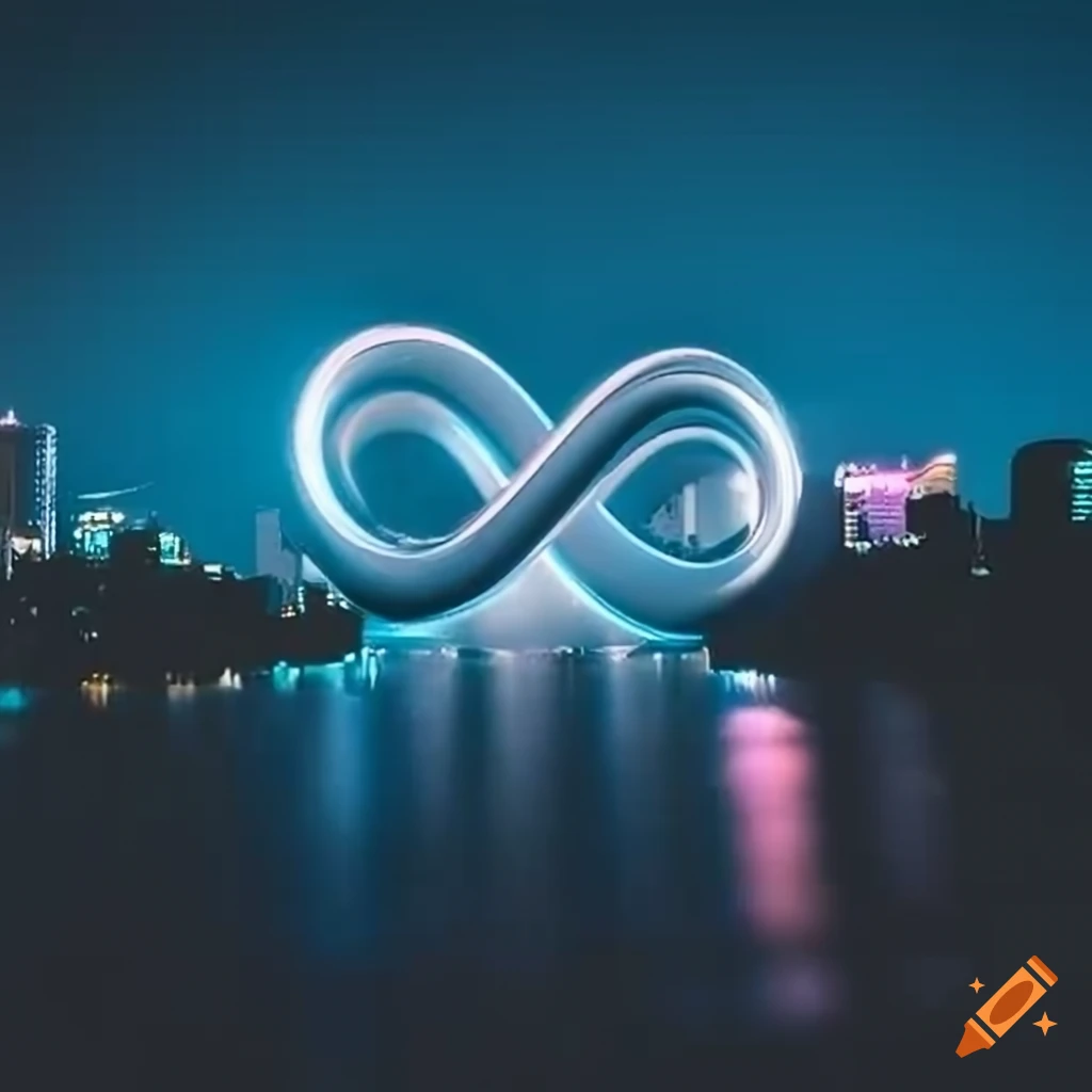 Cityscape with infinity symbol