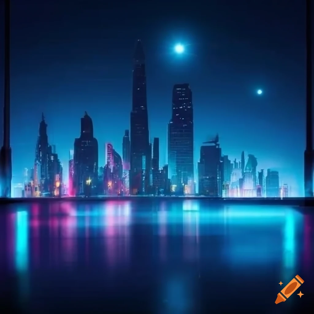 Futuristic cityscape with vibrant neon lights on Craiyon