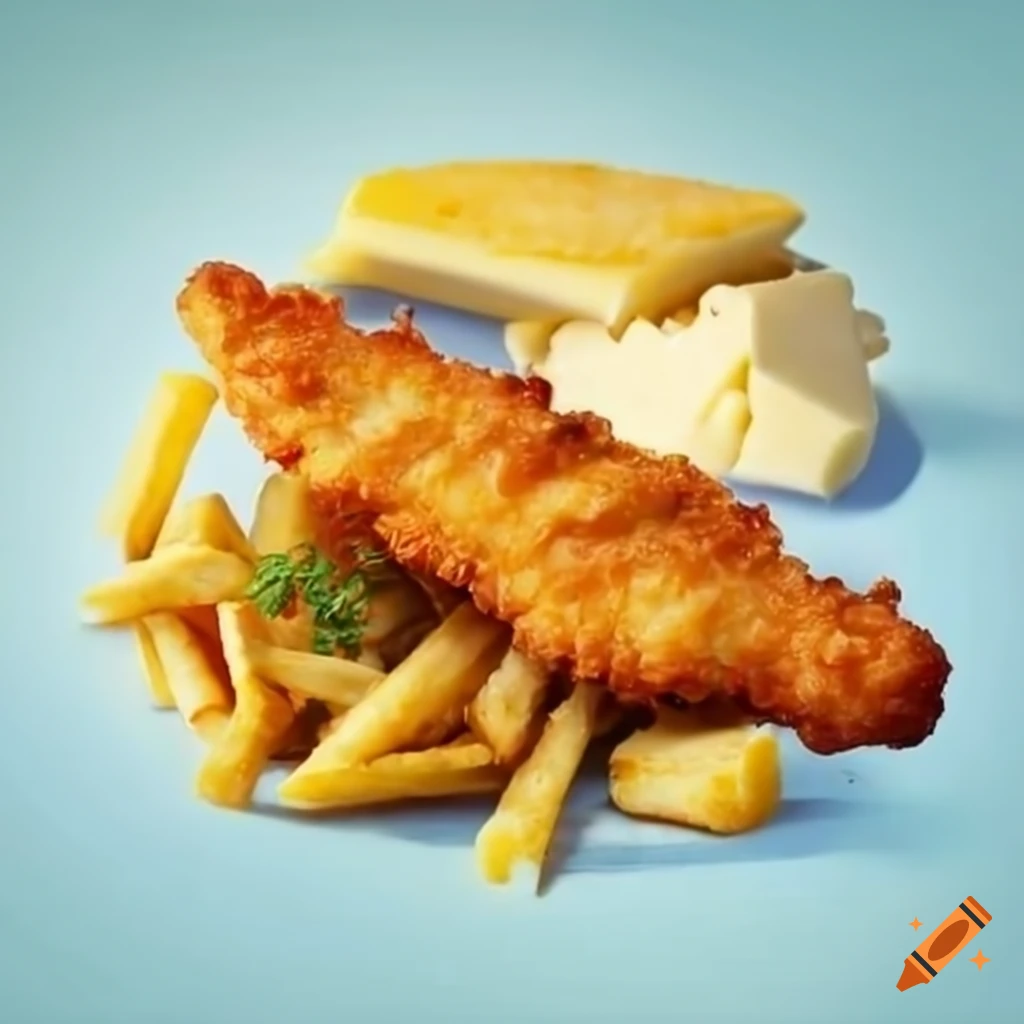 Delicious Fish And Chips Dish With Cheese On Craiyon