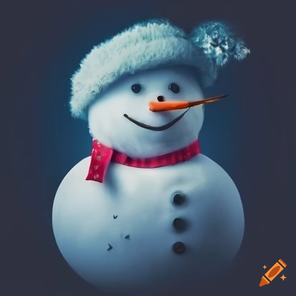 Creative snowman portrait on Craiyon