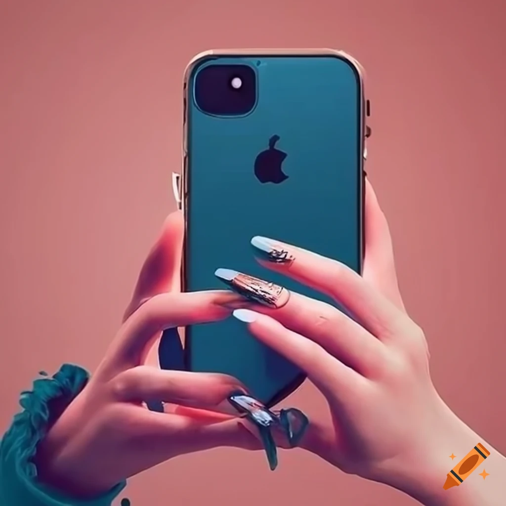 manos sosteniendo un iPhone y tomándose una selfie