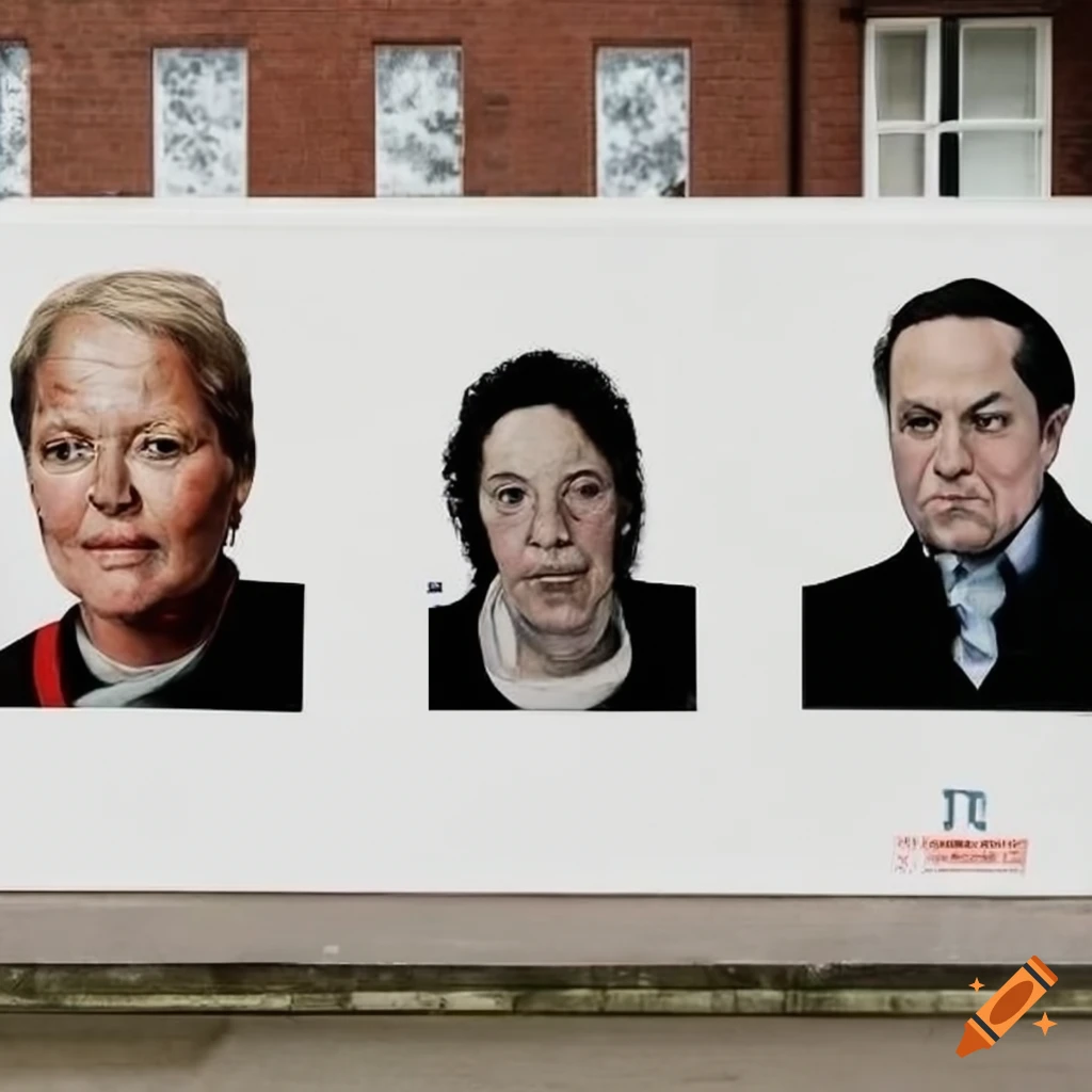 Dutch election posters displaying male and female portraits