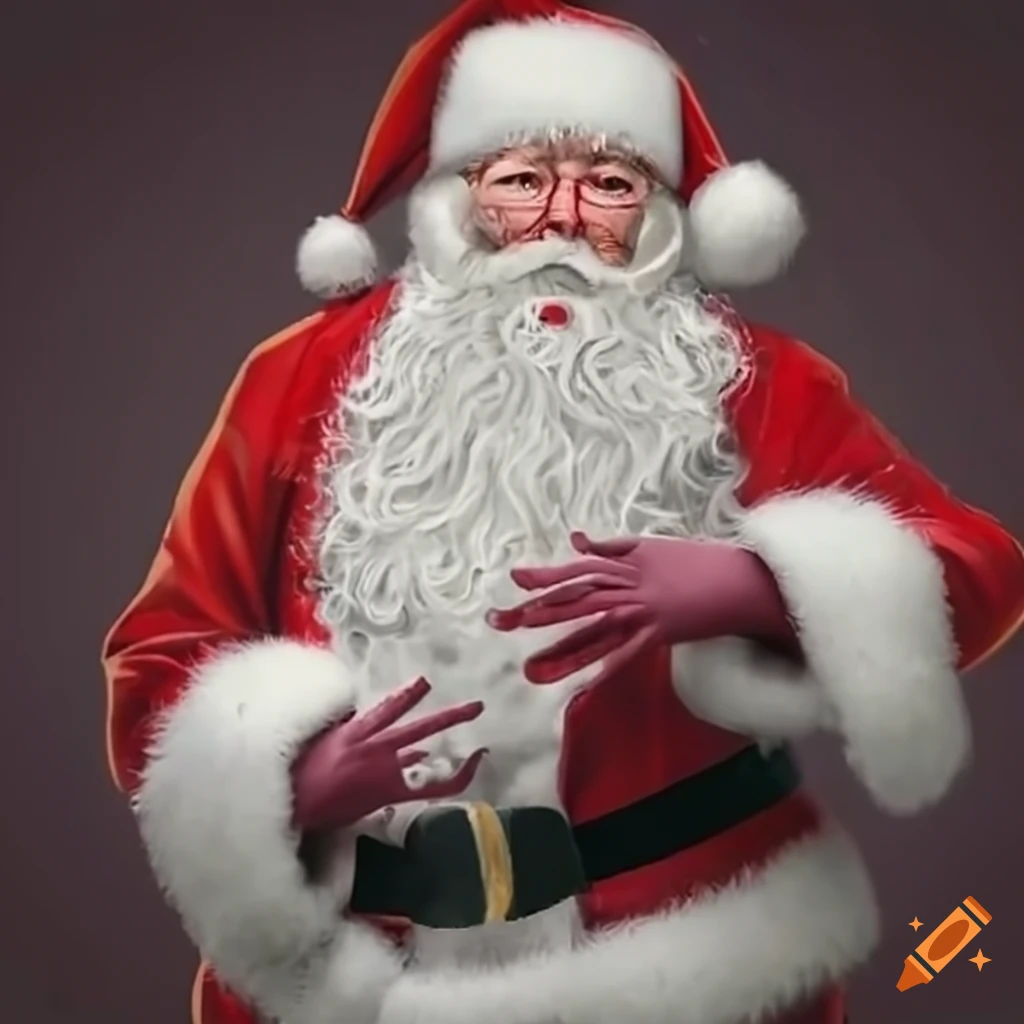 sad Santa surrounded by empty stockings