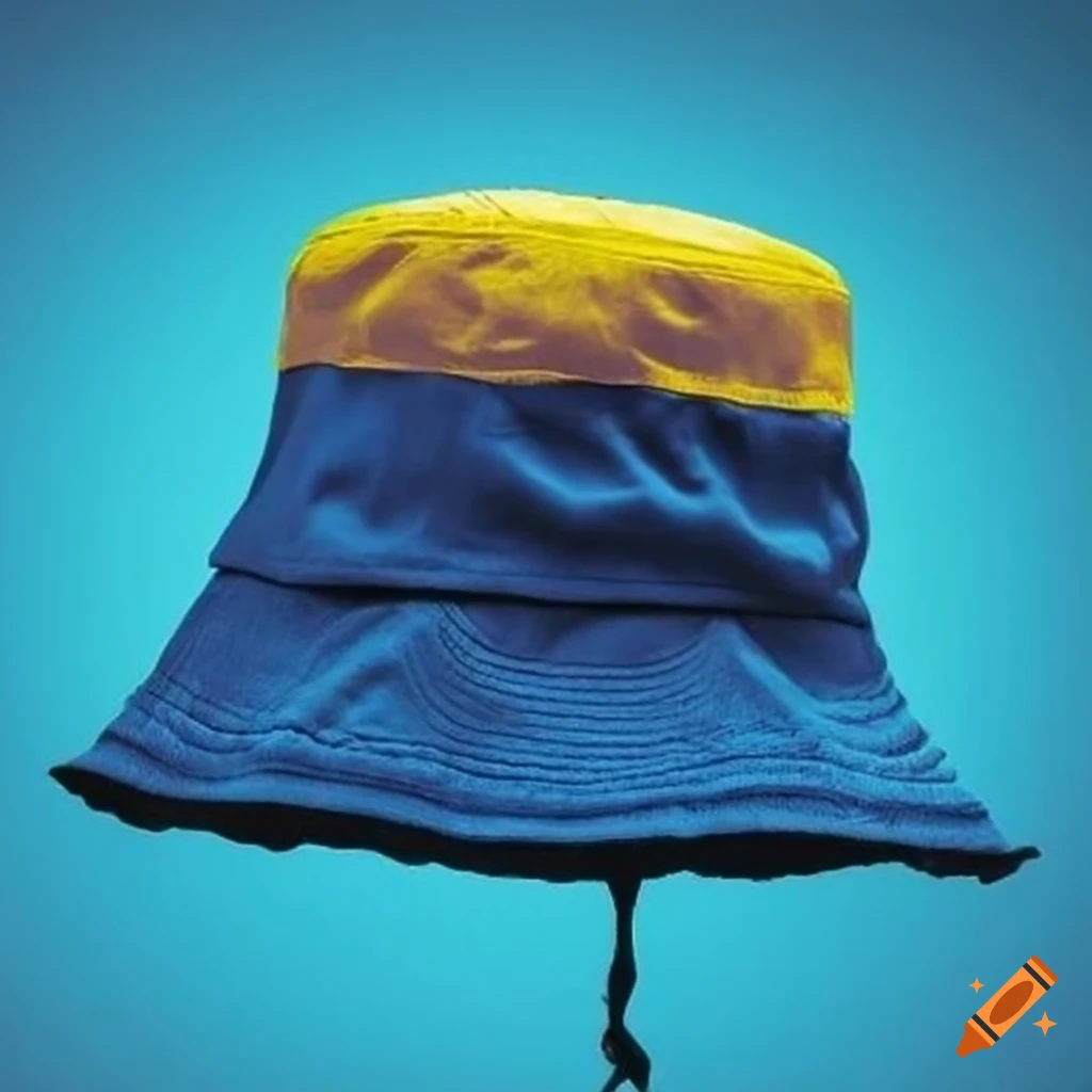 Blue and yellow bucket hat on Craiyon