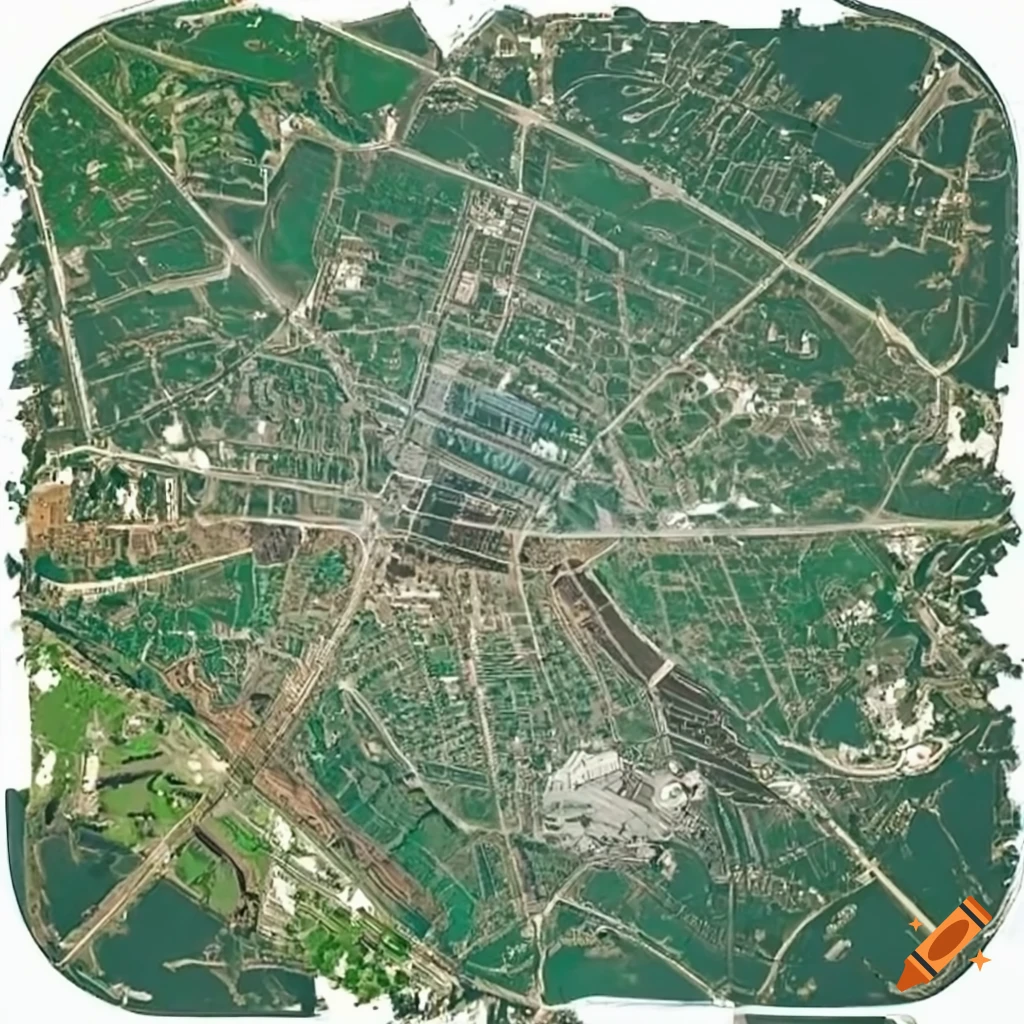 seamless pattern of a city seen from a satellite