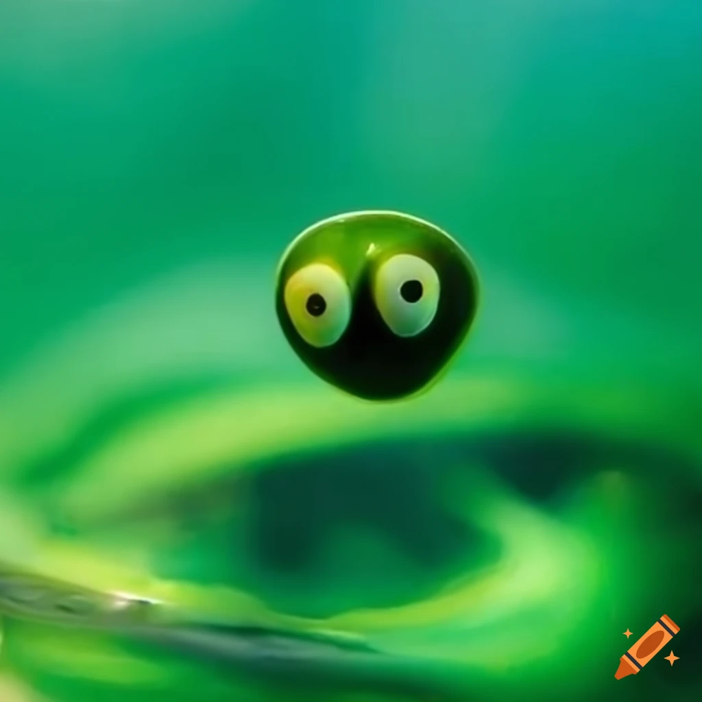 smiling green slime character