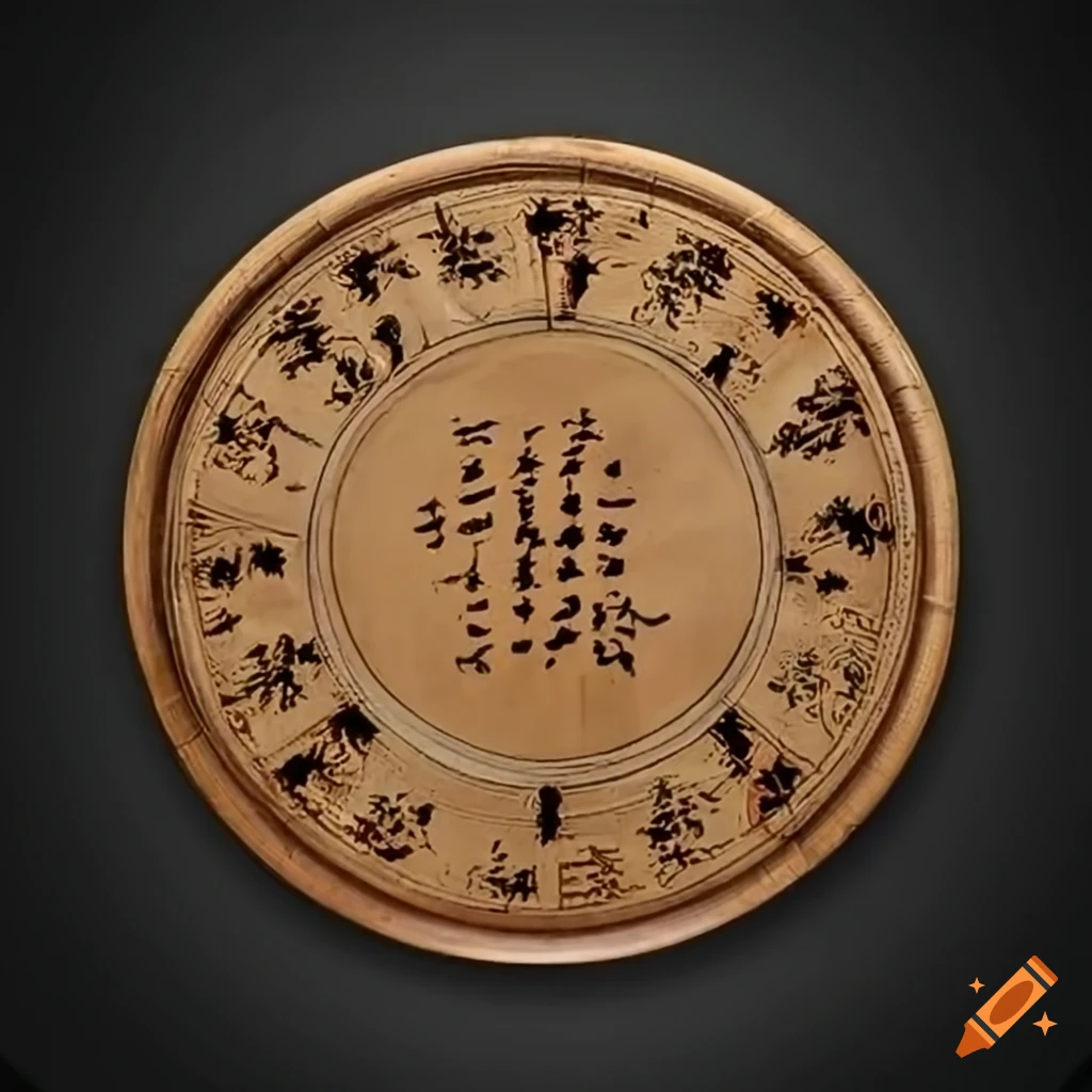 Ancient bamboo plates with chinese characters on Craiyon