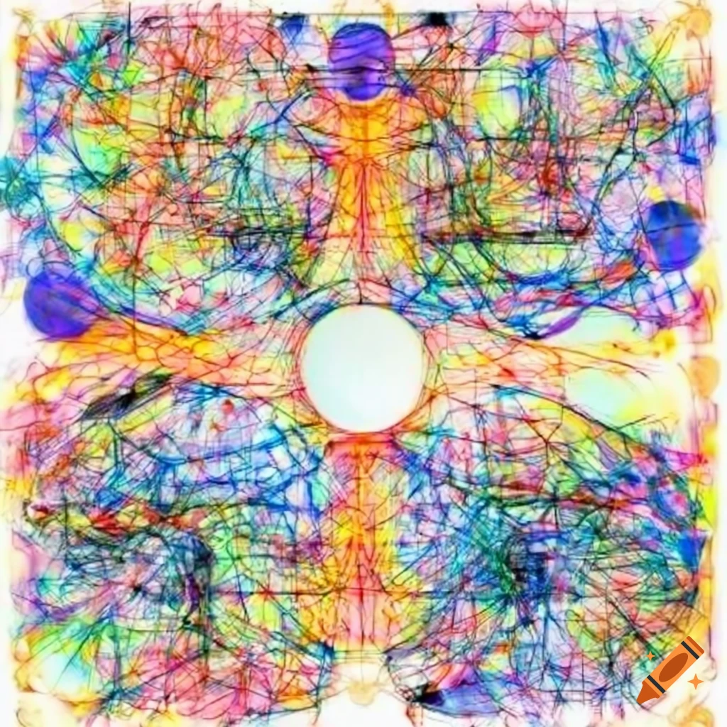 schematic of neural network architecture in Max Ernst style
