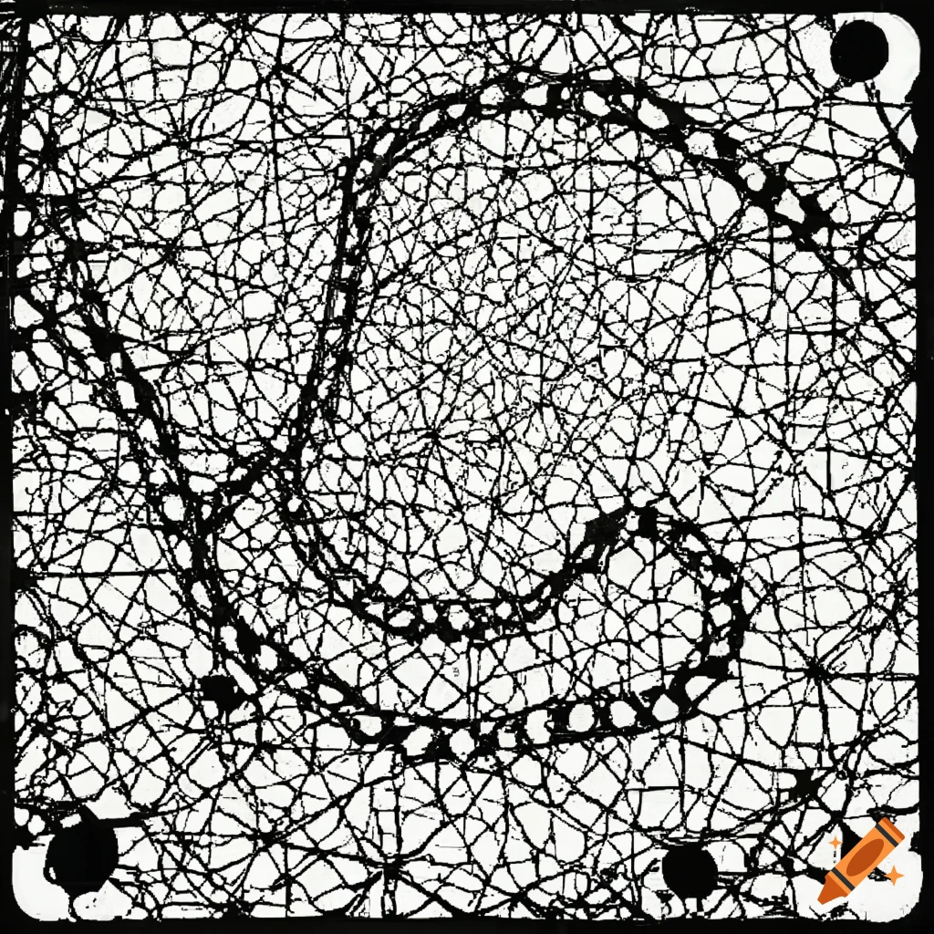 Max Ernst style neural network schematic