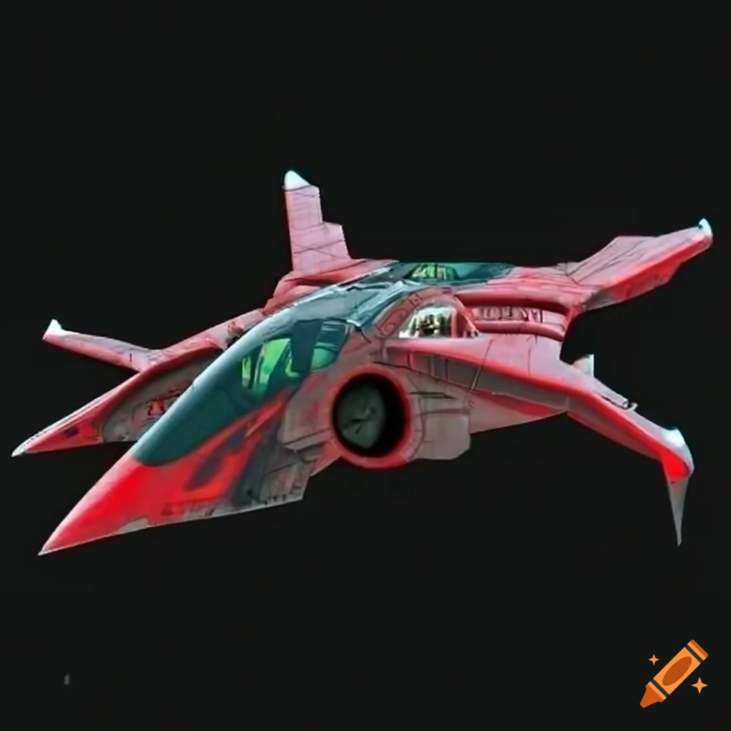 royal red pterodactyl themed star fighter