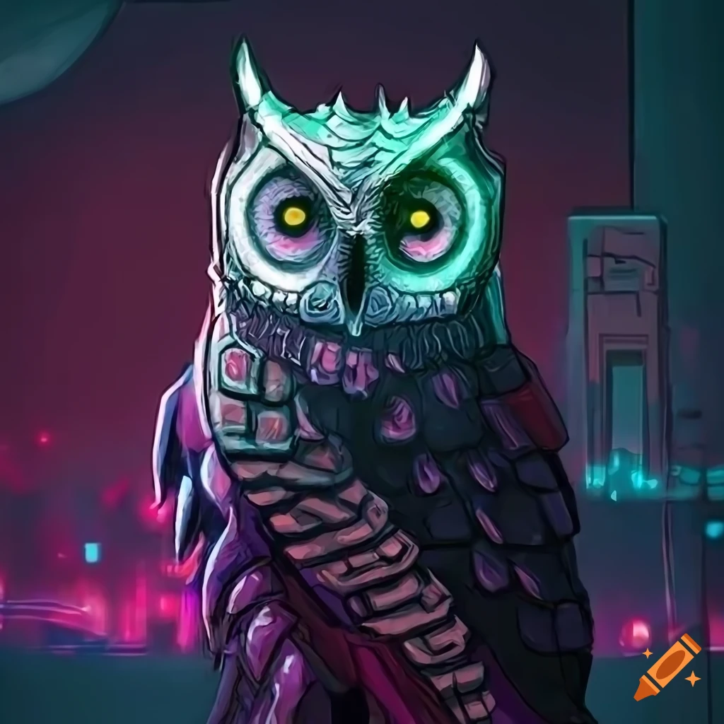 Cyberpunk Owl Soldier Artwork On Craiyon