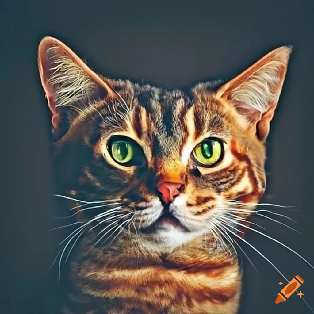 Picture of a cat with a hidden word on craiyon