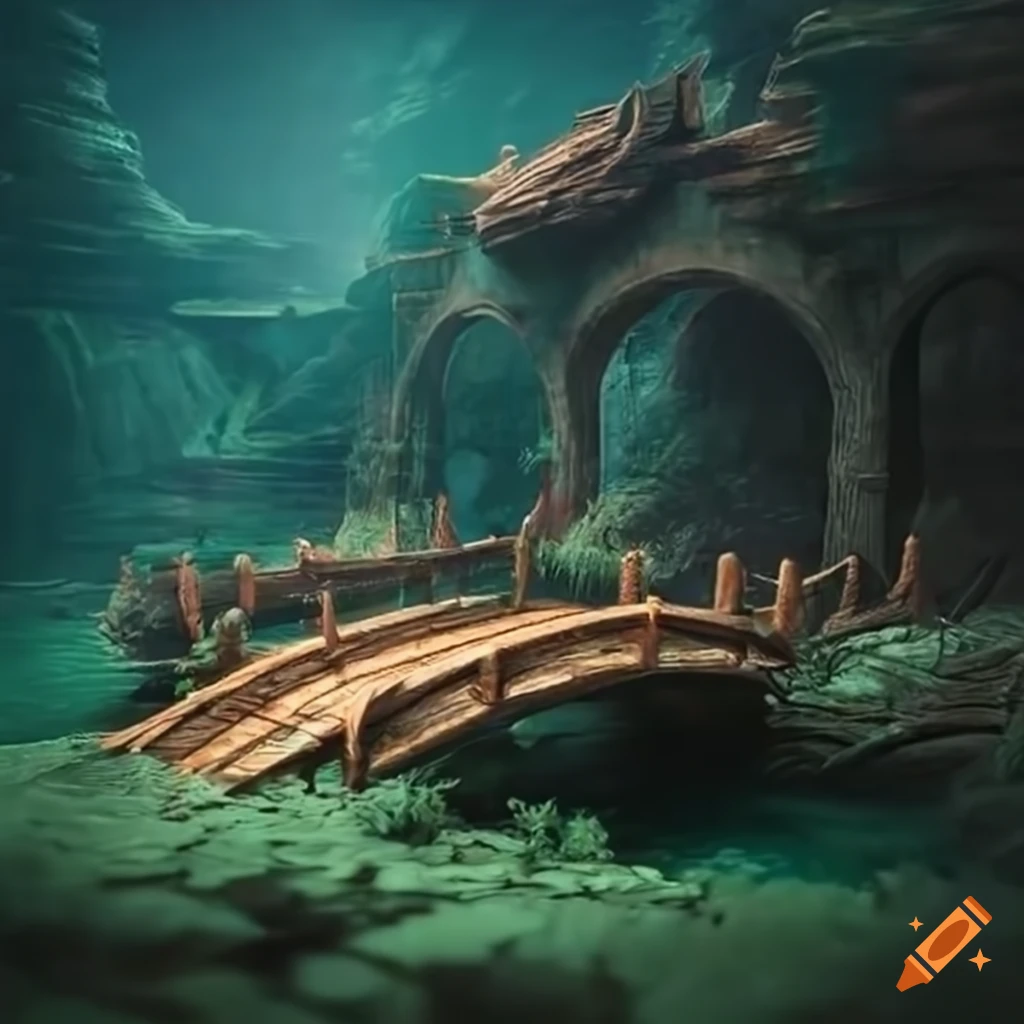 wooden bridge in a fantasy setting
