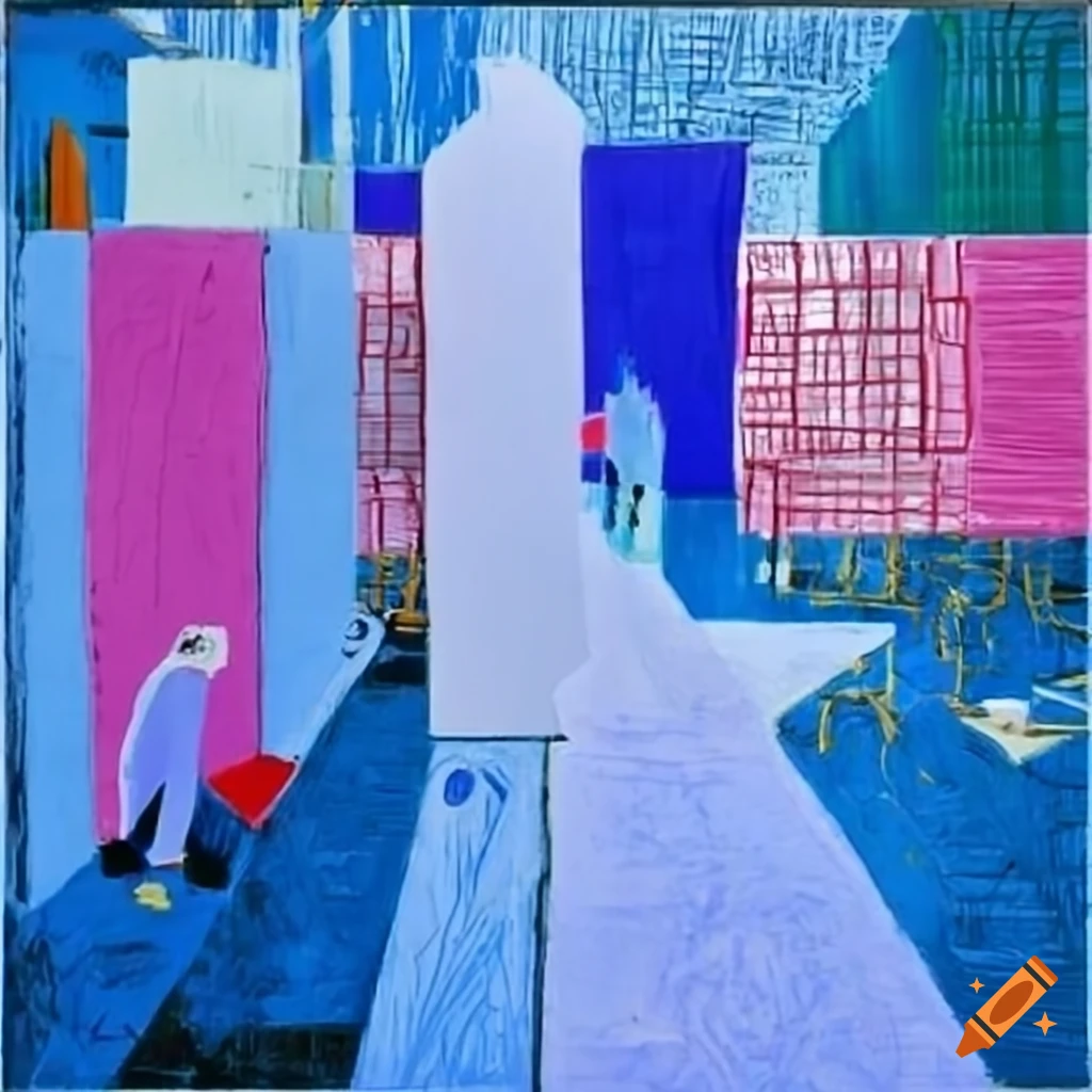Construction effect chart with david hockney inspiration