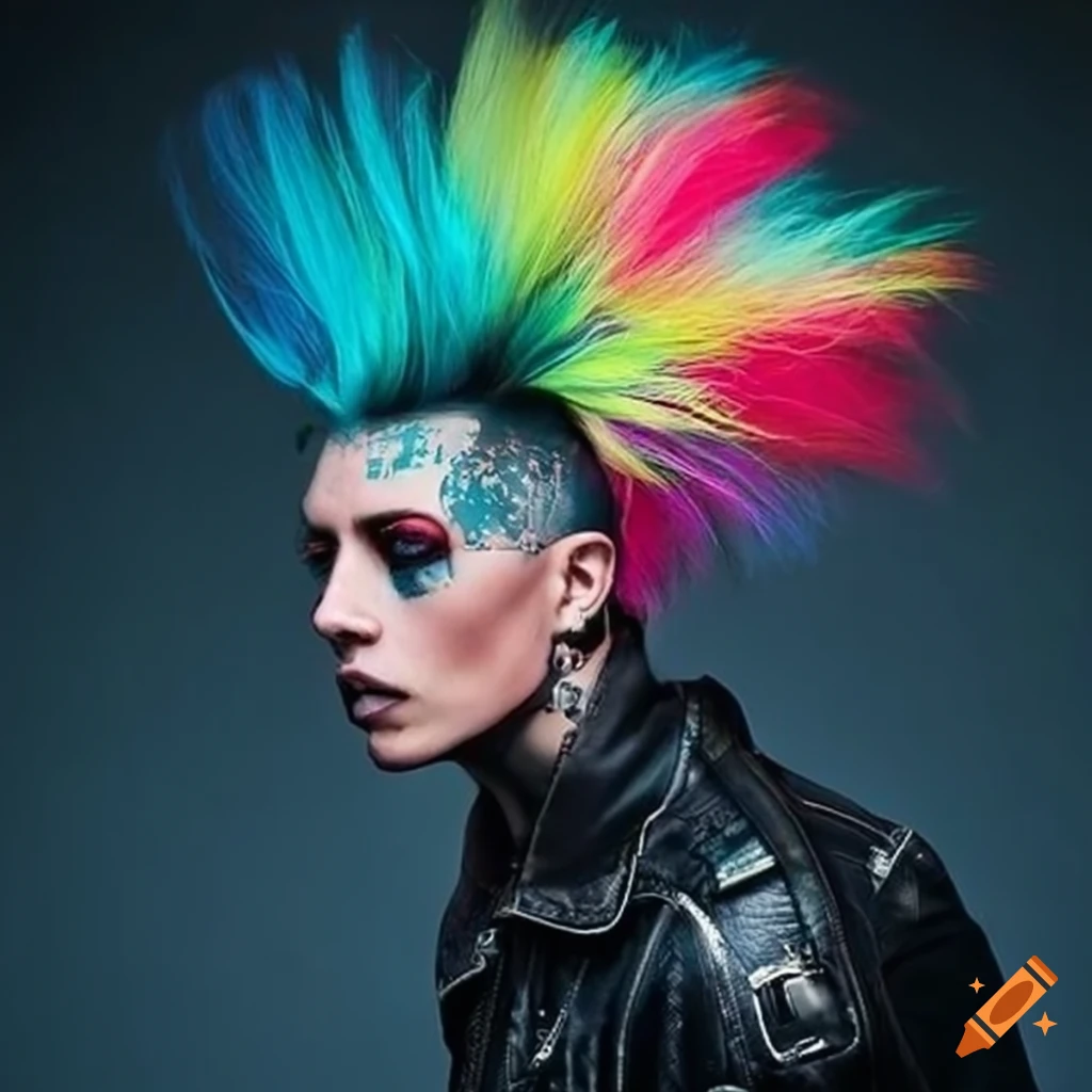 Punk fashion editorial photo. Image of urban, chain, mohawk - 23625871