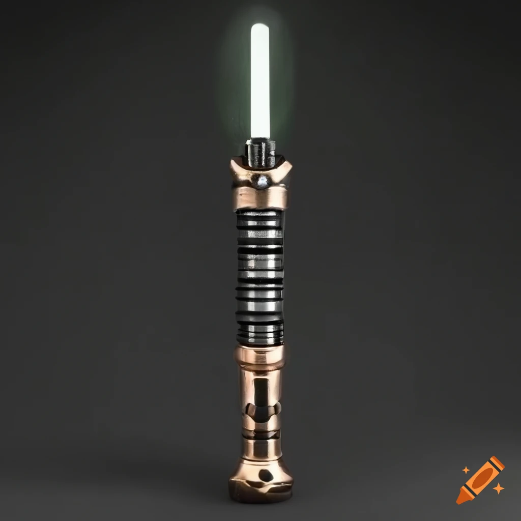 Detailed black lightsaber hilt with bronze accents on Craiyon