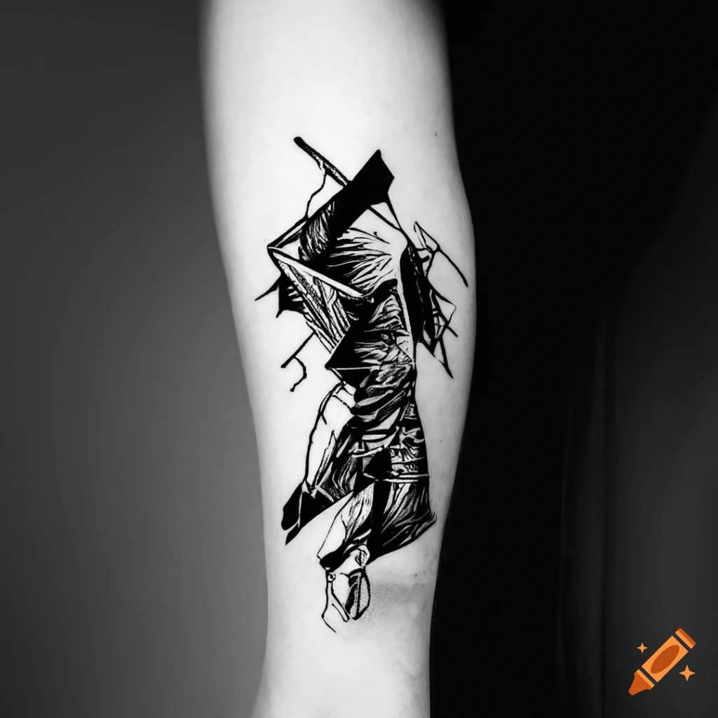 black and white , tattoo , sacred geometry , bird , | Midjourney
