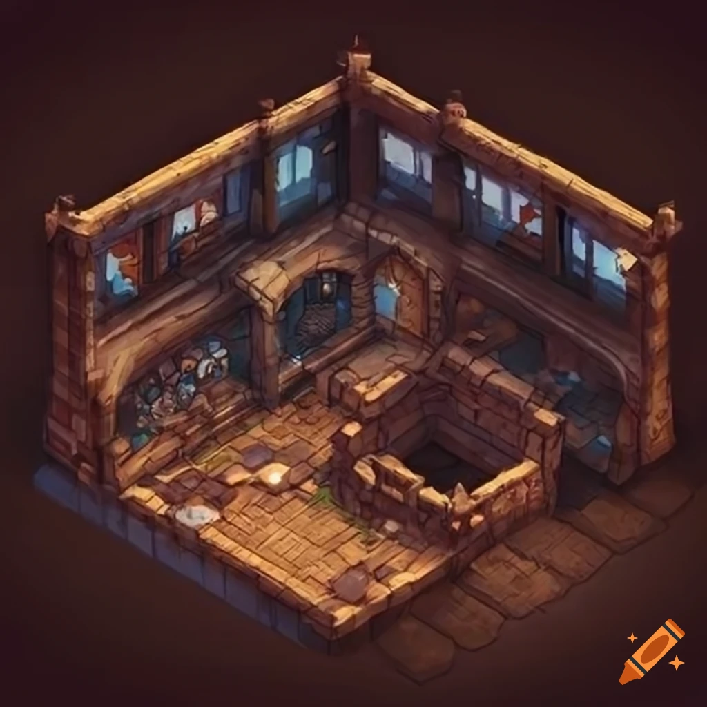 D&d battle map of a coffee shop on Craiyon