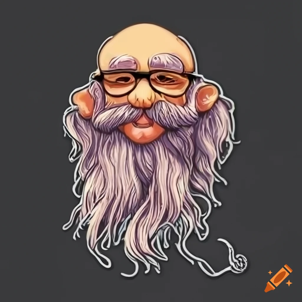 sticker of a wise old dwarf with a beard