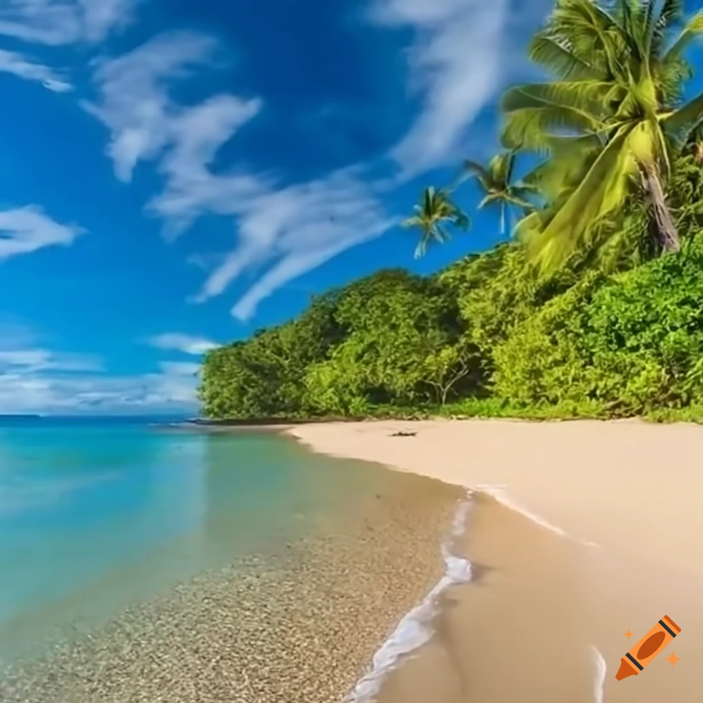 Clear seas and sandy beach in nadi, fiji