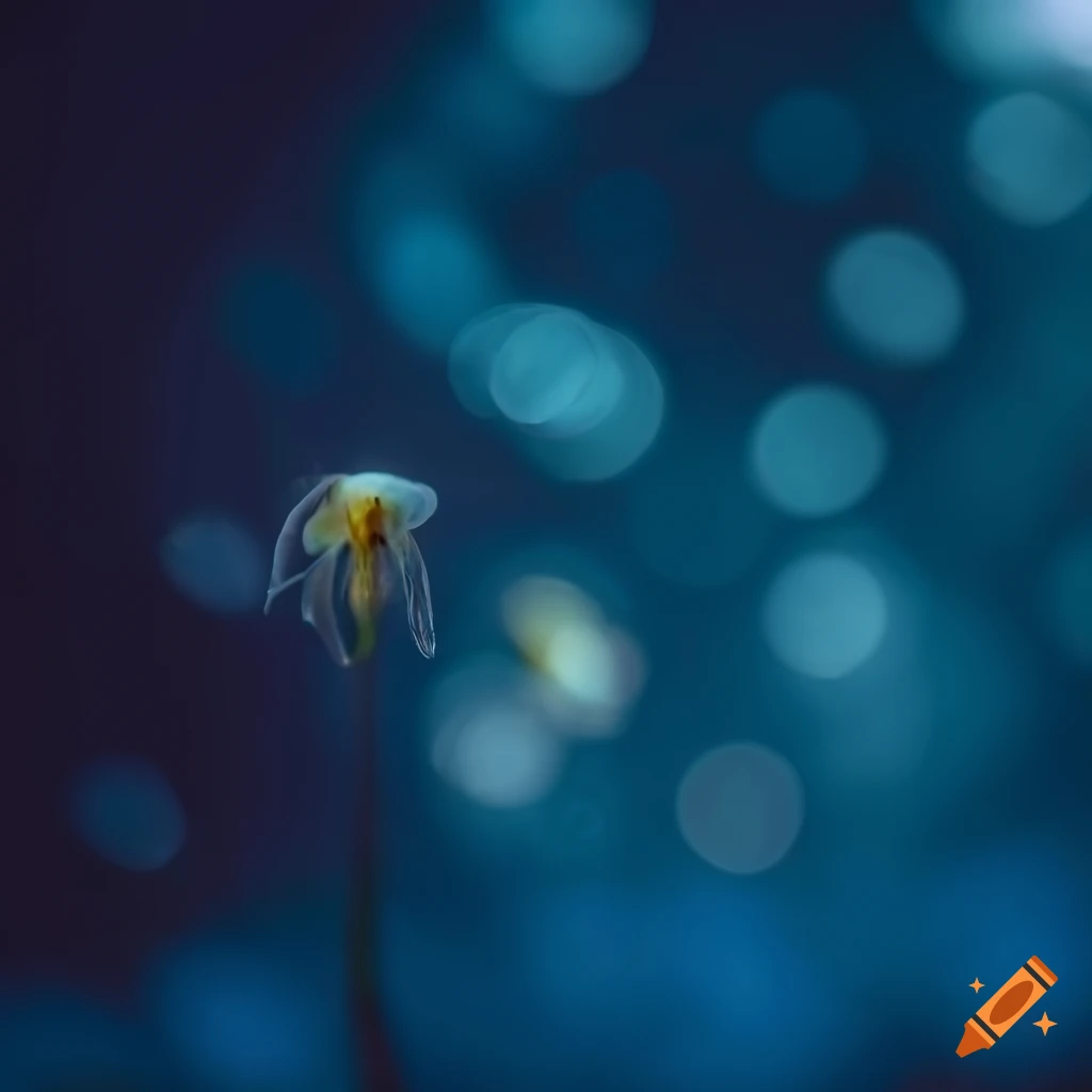 wild orchid sea creature in deep blue underwater