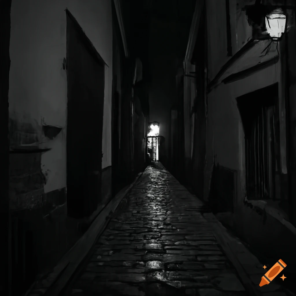 dark alleyway at night