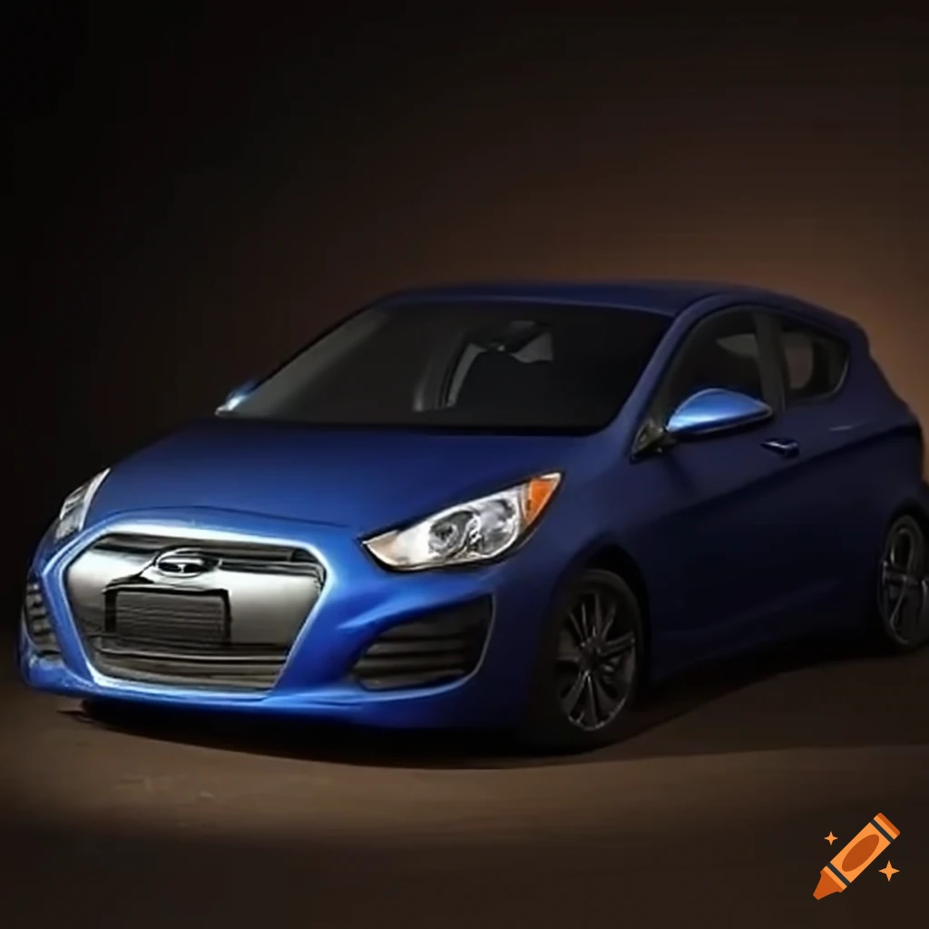 Blue hyundai accent 2012 hatchback with brown front door and fender
