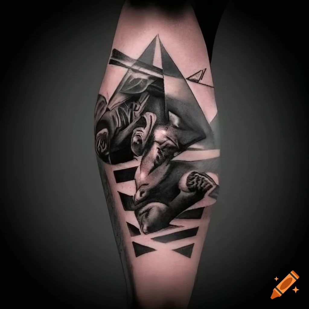 Black and white leg sleeve tattoo design on Craiyon