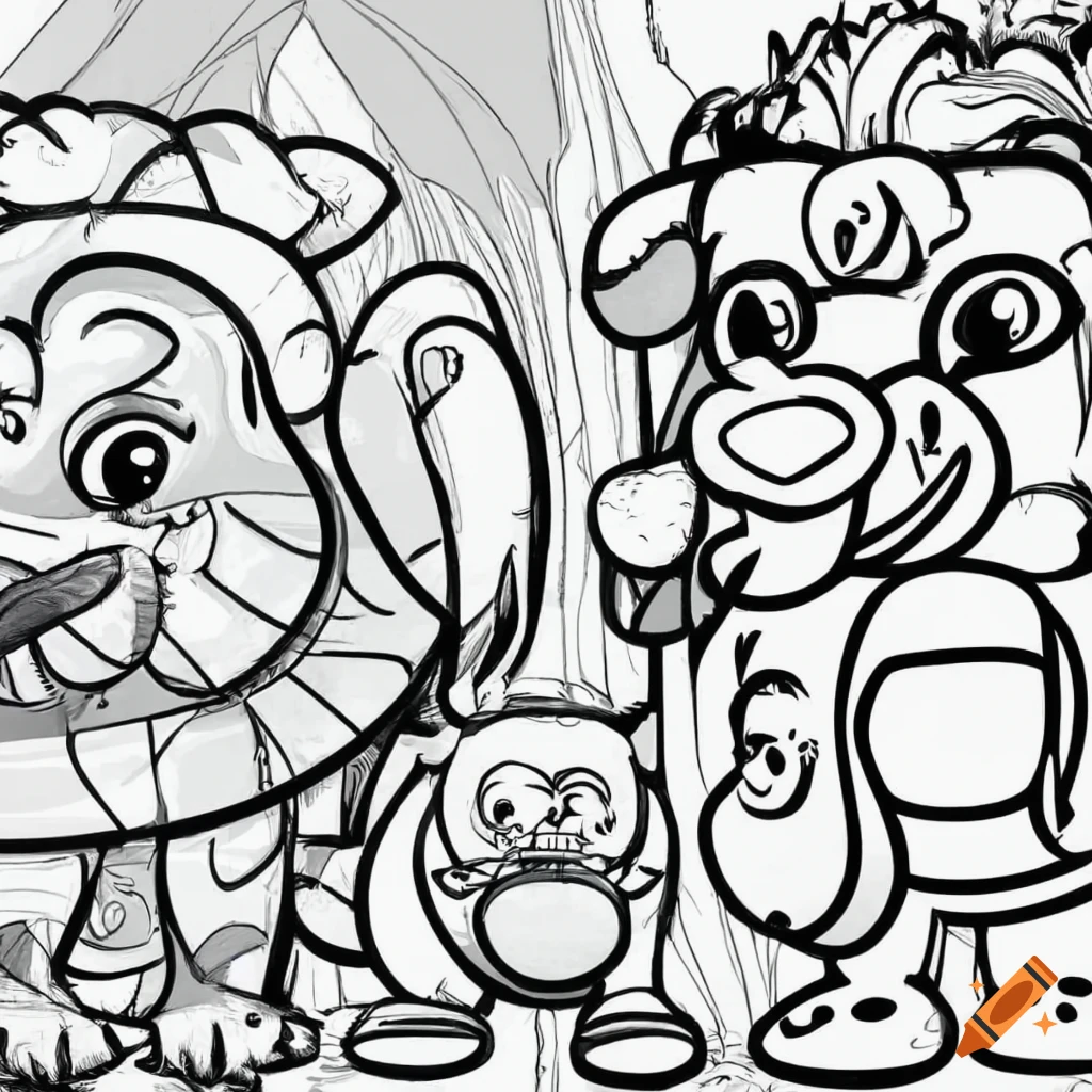 Cartoon Drawing, zoo playful, fauna, wildlife, cartoon png | PNGWing