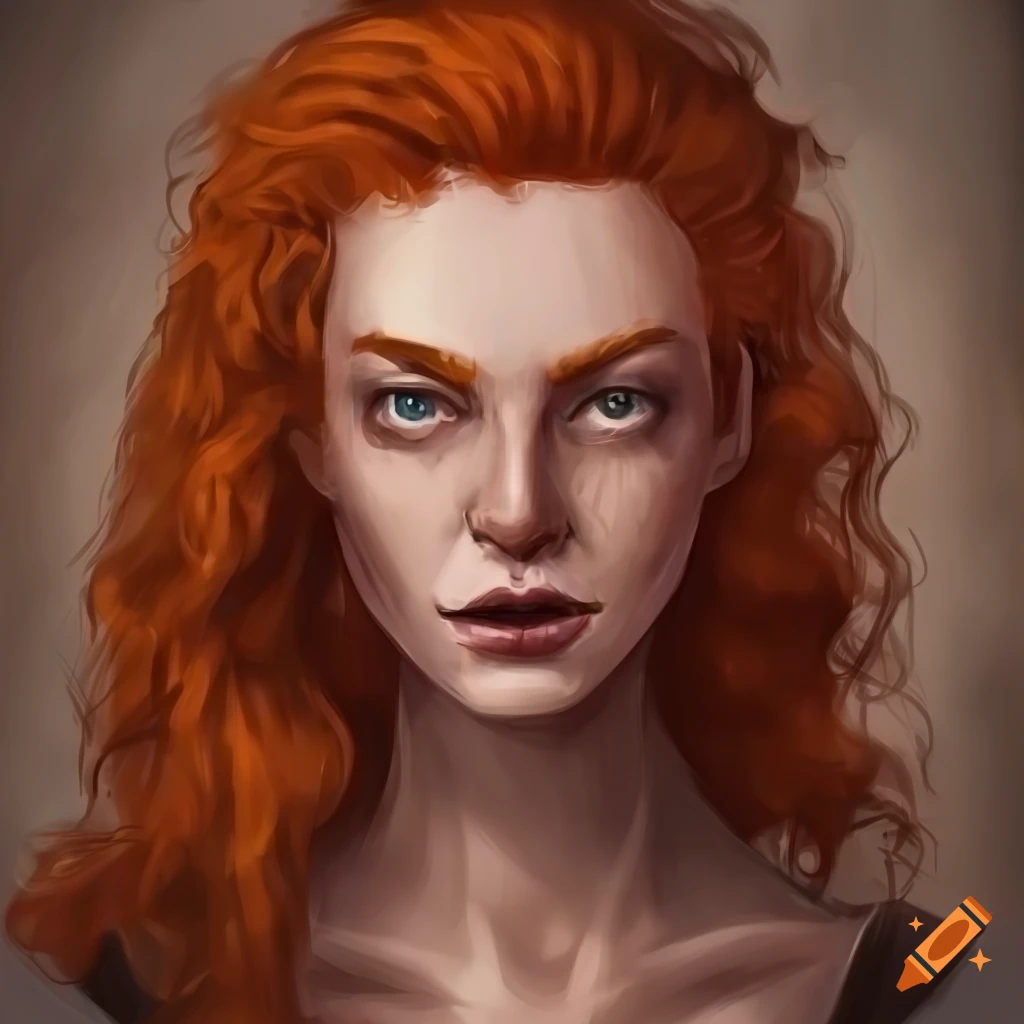 portrait of a ginger woman with fantasy vibes
