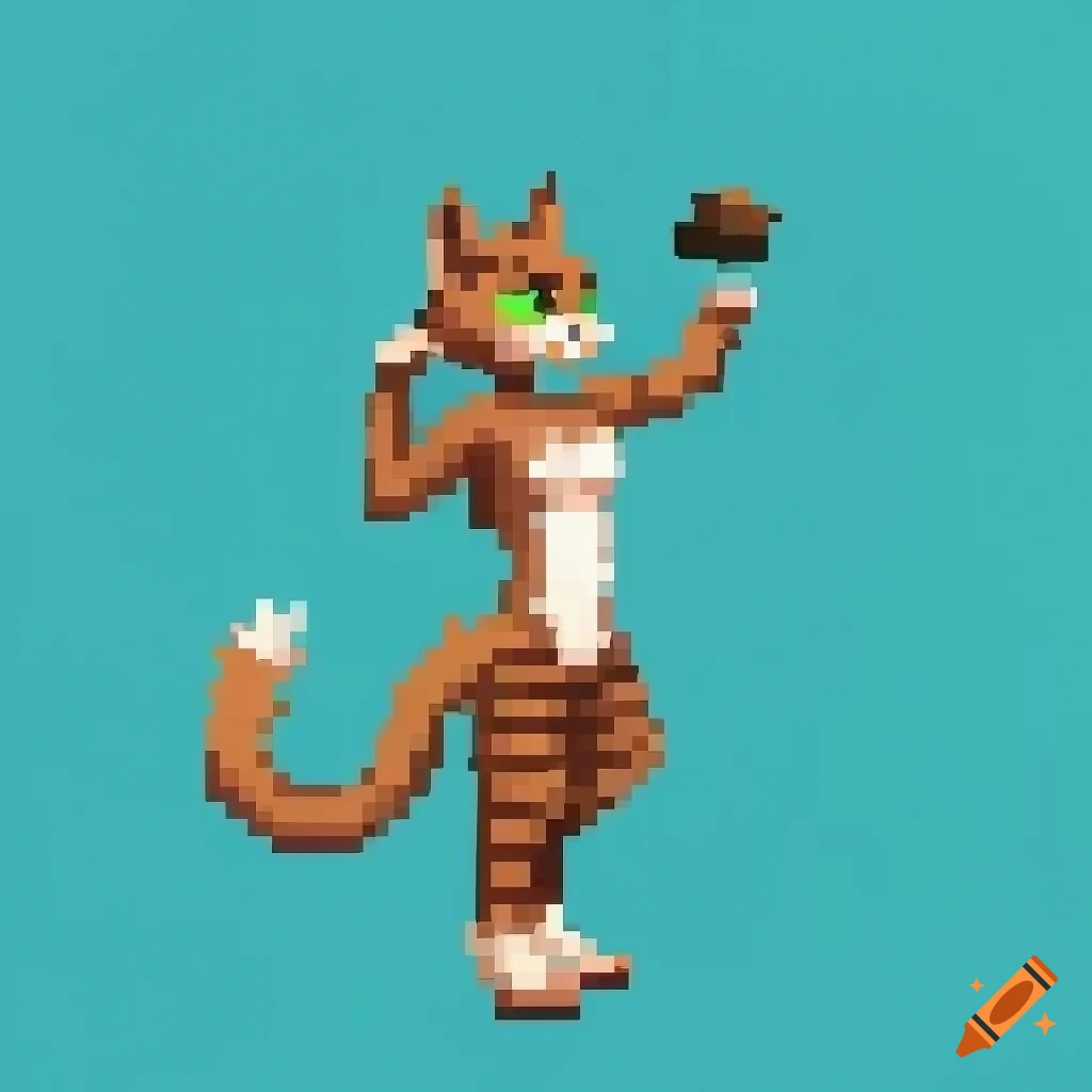 Pixel Art Of A Cat With Anthropomorphic Features On Craiyon pixel-art-of-a-cat-with-anthropomorphic-features-on-craiyon