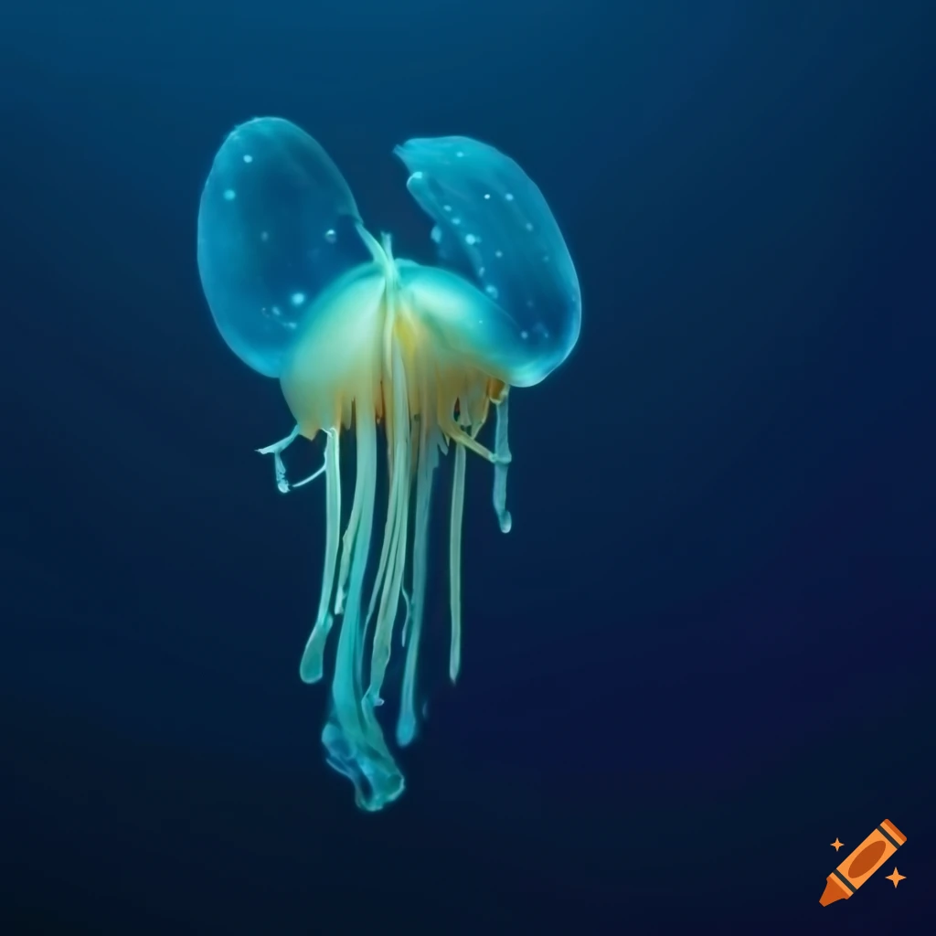 lilium-sea-creature-in-dark-blue-underwater-on-craiyon