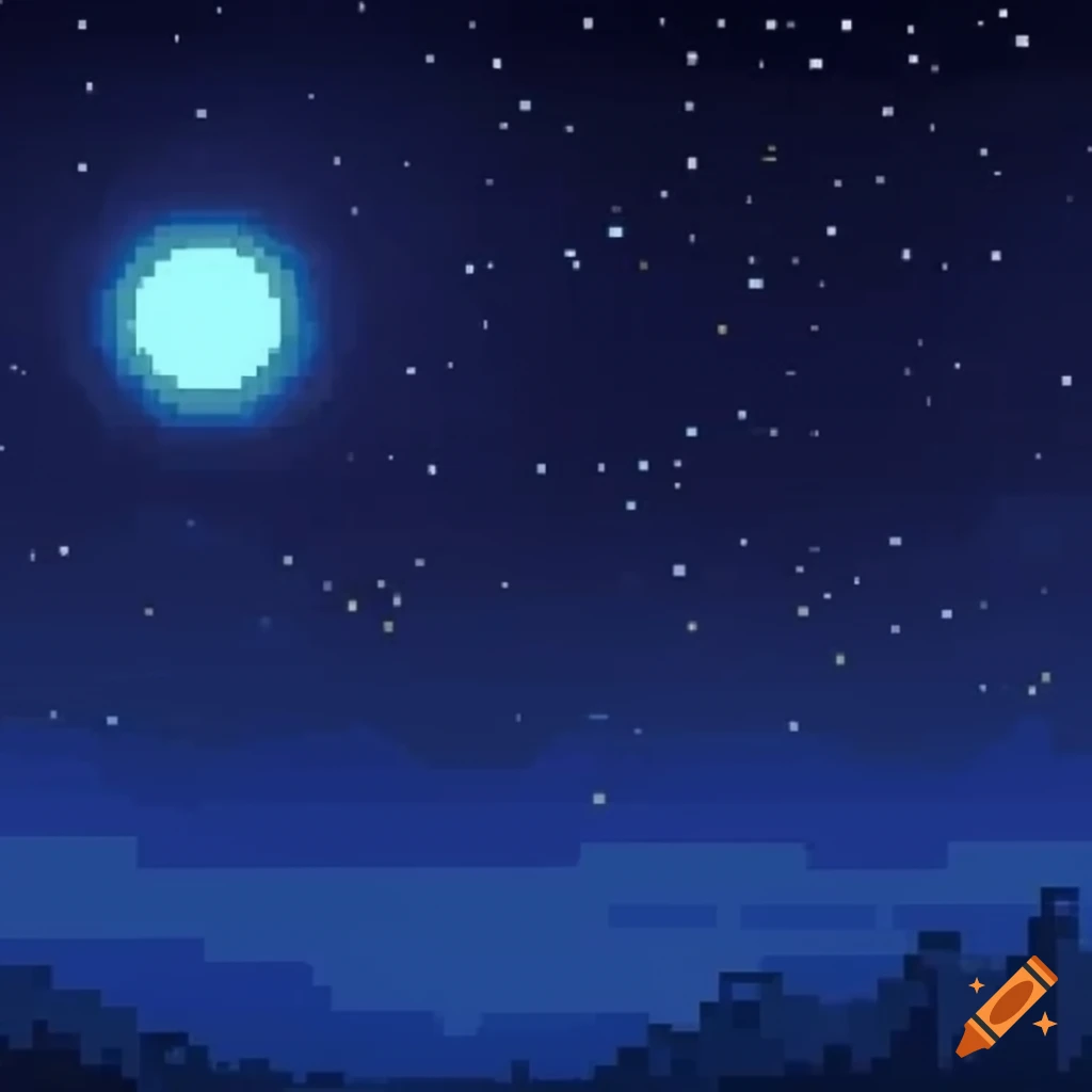 pixel art of a night sky
