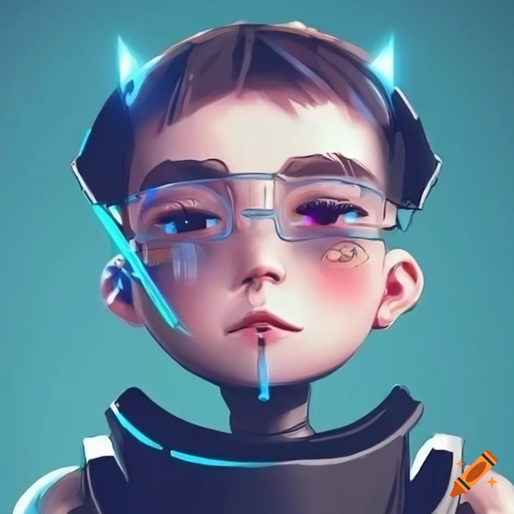 illustration of a cute boy robot