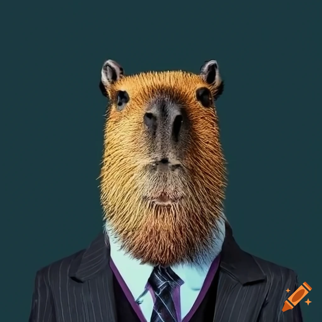 capybara dressed in a suit and tie