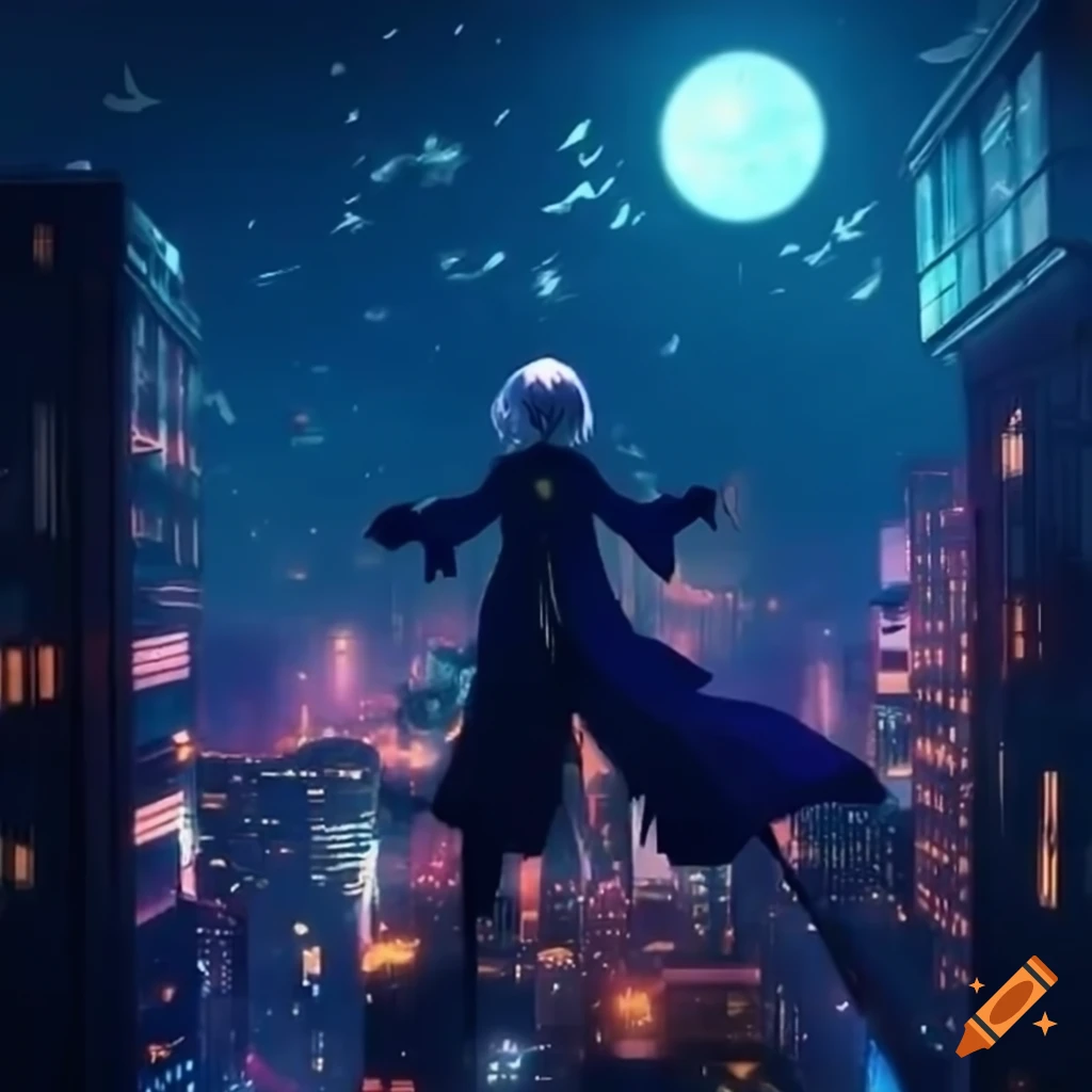 Anime Character Flying Over The City At Night On Craiyon anime-character-flying-over-the-city-at-night-on-craiyon