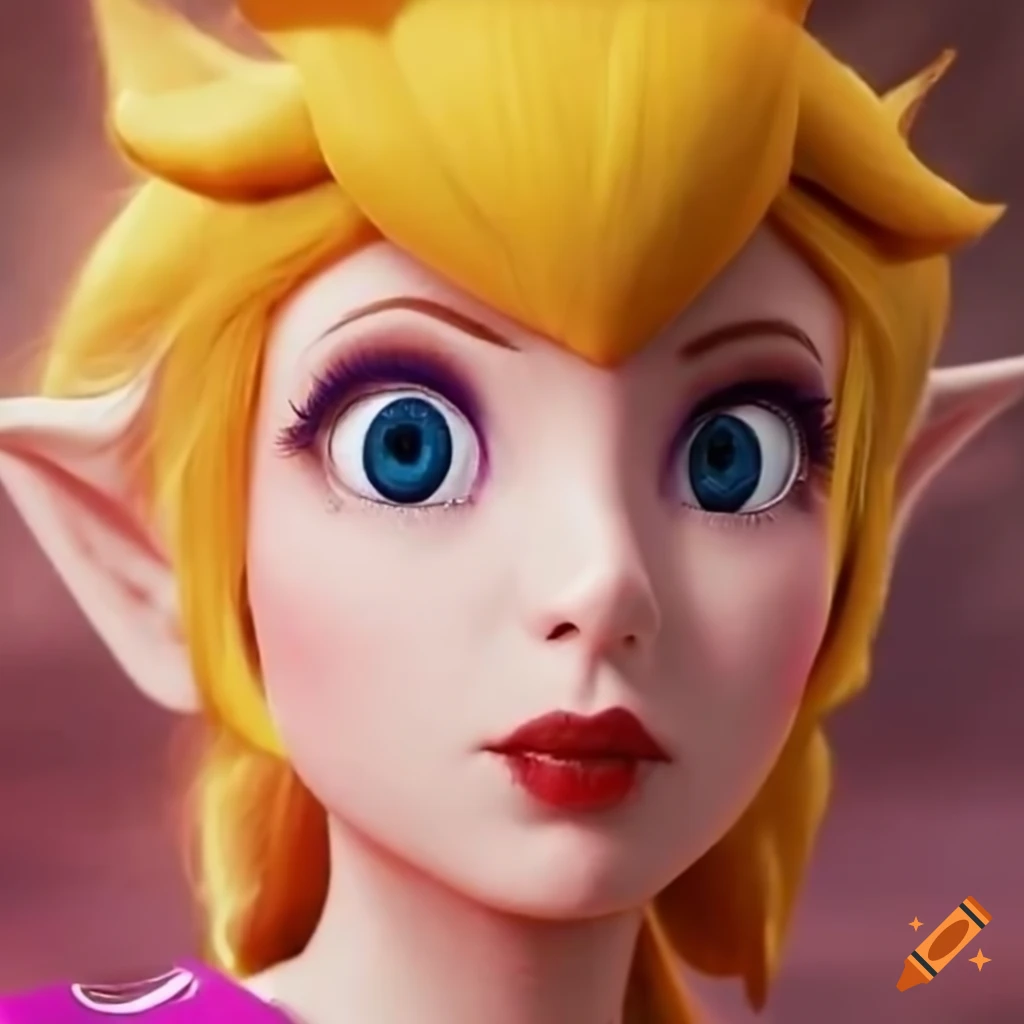 Cosplay of link dressed as princess peach on Craiyon