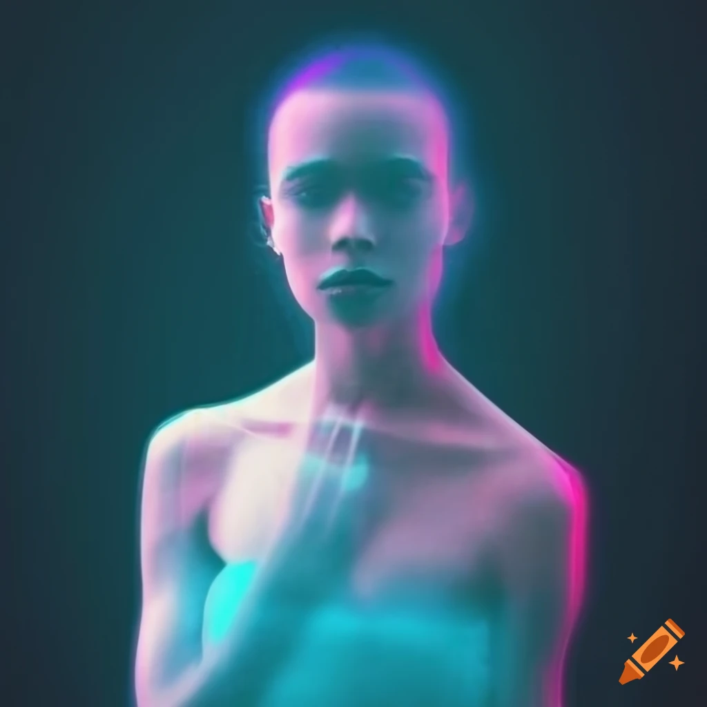 Glitch Art Hologram Portrait Of Stylish Person On Craiyon