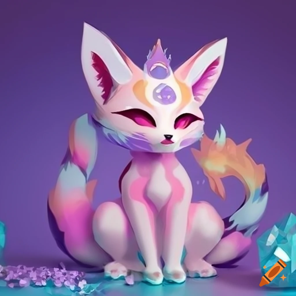 pastel-kitsune-with-crystals-artwork-on-craiyon
