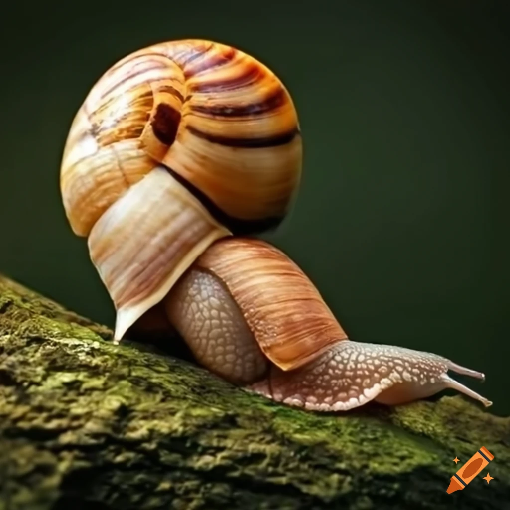 close-up of a snail